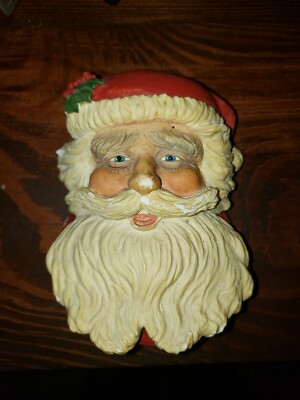 Vintage Santa Claus 1995 Bossons Chalkware Wall Hanging Decoration Christmas