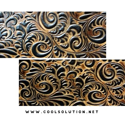 Emboss Leather Caracol Brown, Custom Cuts, Leather Sheets for Crafters or DIY