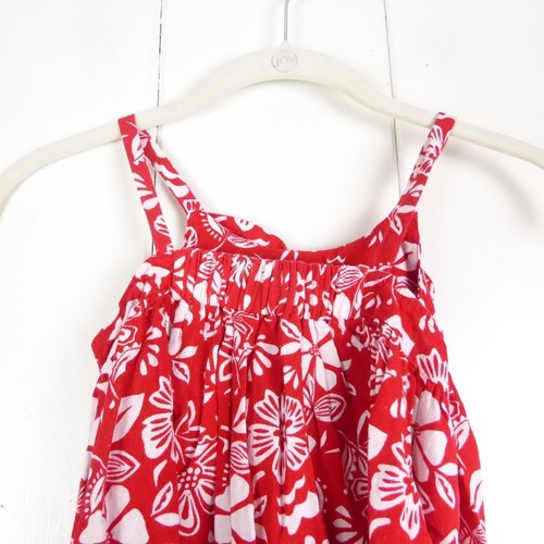 Old Navy Dress Girls SZ 5T Hawaiian Floral Sleeveless Linen Blend Vacation Red - Picture 4 of 9