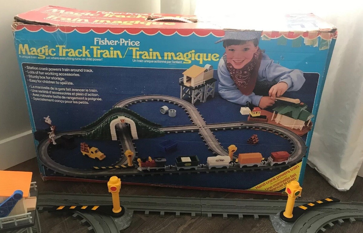 Vintage 1988 Fisher Price Magic Track Train Set Hand Crank 100