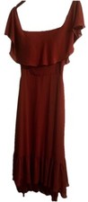 Morilee Madeline Gardner cinnamon  chiffon Bridesmaid Maxi dress size 10