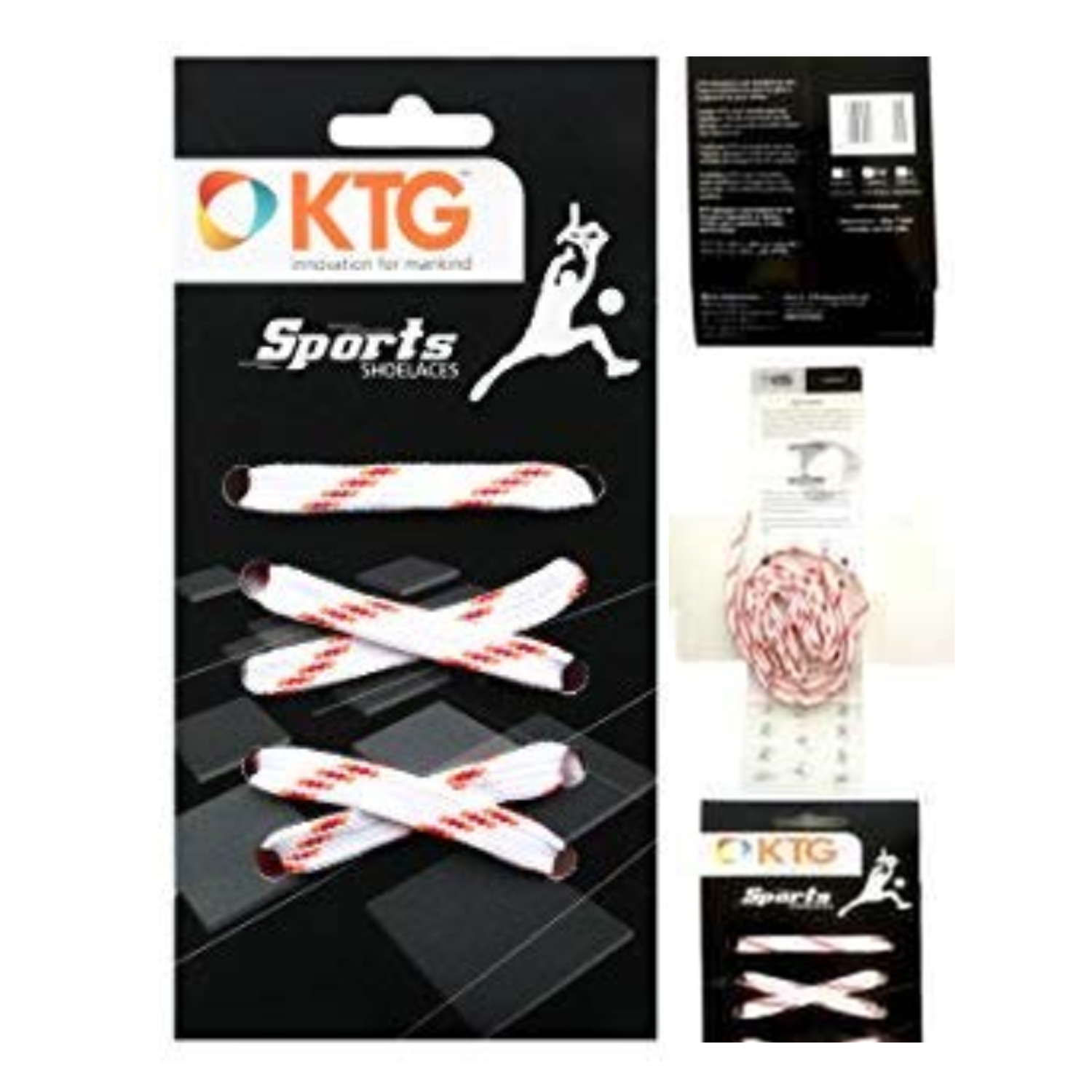 APL Lacci per scarpe sportive KTG bianco e rosso 130 cm 1 paio