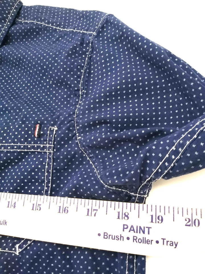 Free Planet Shirt Long Sleeve Causal Button Up Small Dark Blue Cotton - Image 4 of 4