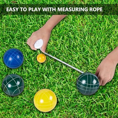 Aivalas Bocce Ball Set Bocci Ball Set with 8 Resin Balls, Pallino, 90mm
