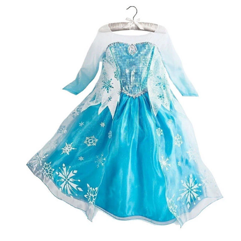 HOT-Kinder Mädchen Prinzessin Elsa Kleid Cosplay Karneval Kostüm Party Geschenk - Bild 4 von 4
