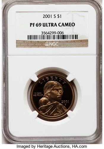 2001 S $1 SAC Native American Sacagawea NGC Proof 69 Ultra Cameo