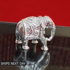 Elephant Figurine Solid 925 Sterling Silver Statue Good Luck Gift Home Decor