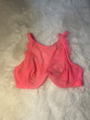 32DD VICTORIA'S SECRET VERY SEXY Pink LACE HIGH-NECK UNLINED BRA NEW W/TAGS!