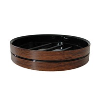 Braune Kunststoff Seifenschale Seifenhalter Ablage Mit Holzdekor - Serie Madera