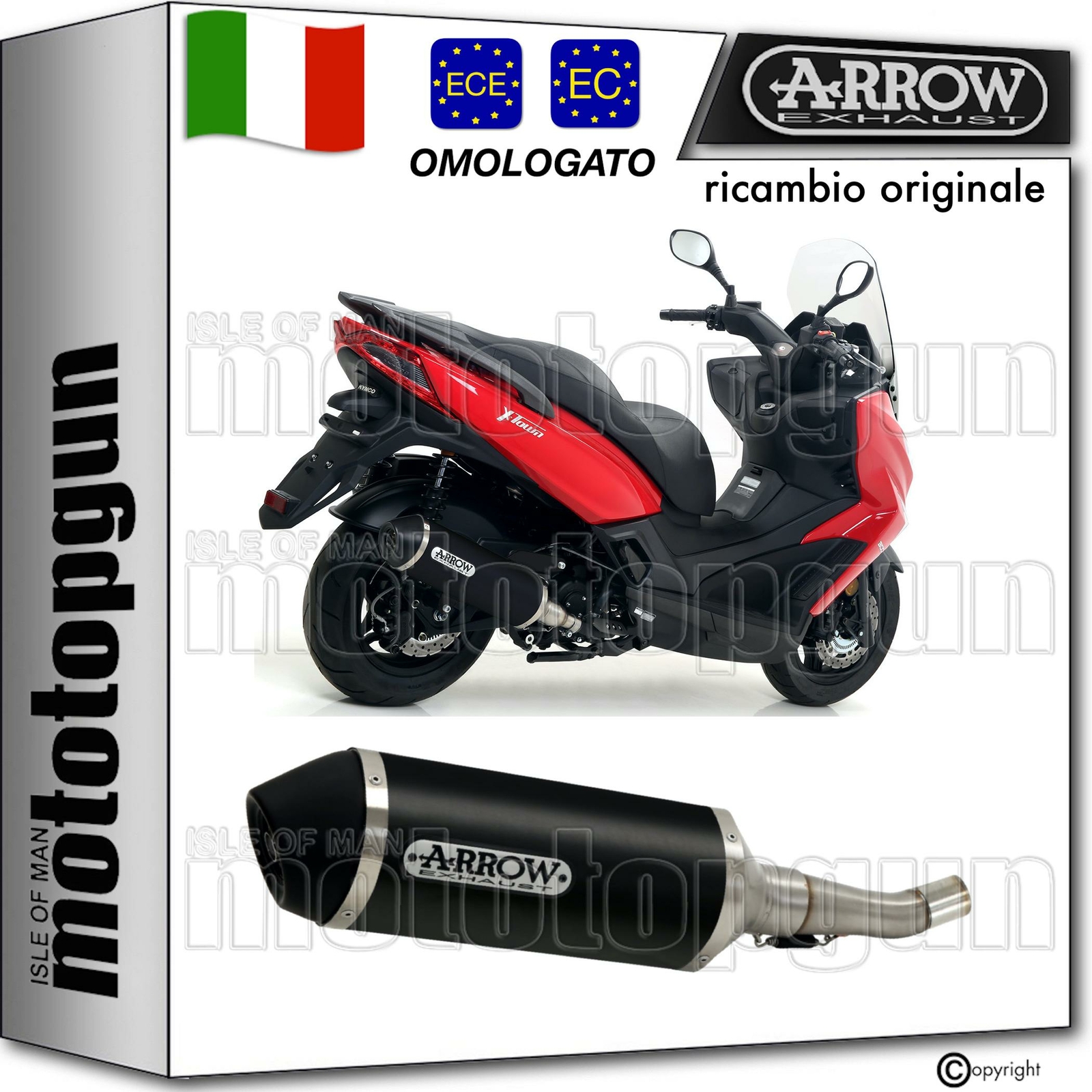 ARROW SCARICO CAT OMOLOGATO URBAN ALLUMINIO NERO KYMCO X-TOWN 300 2020 20