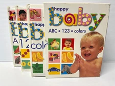 HAPPY BABY: COLORS, 123, ABC In Slip Case By Roger Priddy Board Book all 3 books