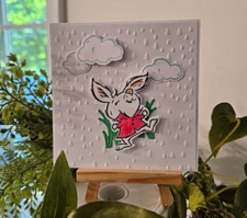 STAMPIN UP CARD KIT -DANCING BUNNY Makes 4- Set  #24.613