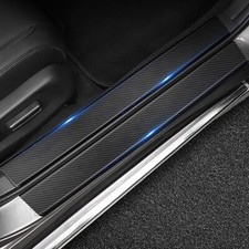 4pcs Car Door Side Step Sill Strip Carbon Fiber Anti Scratch Sticker For Hyundai