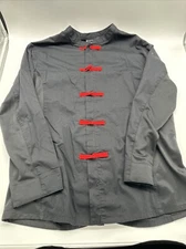 Chef Works Chef's Jacket Mens Black Cook Uniform Zip-Up Restaurant Size XL