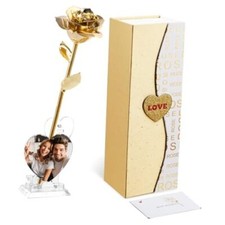 Dipped Real 24K Rose, 1 Pack Infinity Flower Decor Hand Dipped in 24K Gold