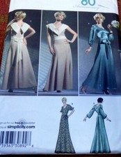 LADIES Retro 1920s EVENING GOWN PATTERN Size 4-6-8-10-12 SIMPLICITY 3619