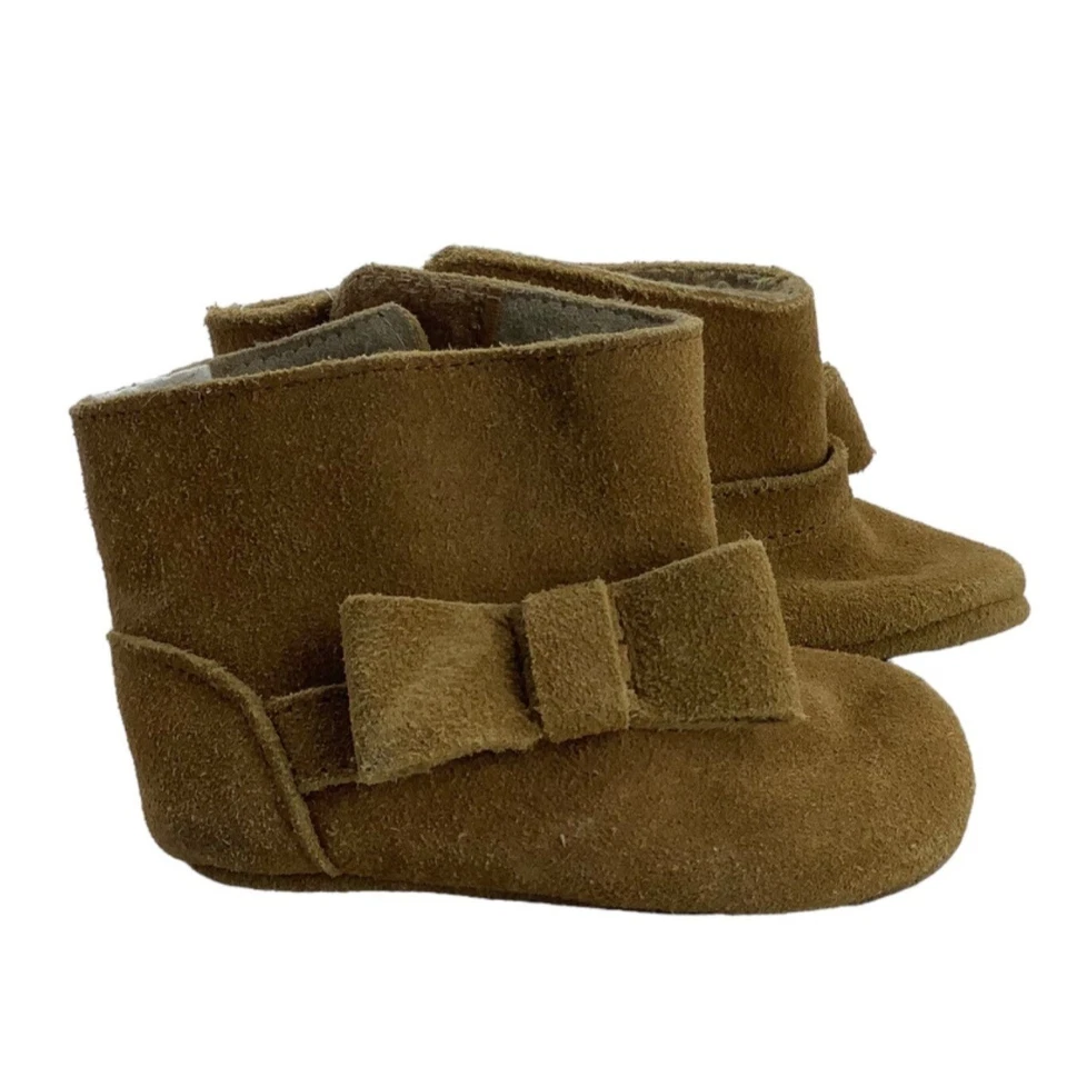 Janie and Jack Cuero Gamuza Mocasín Botines Zapatos Bebé Niña 3-6 Meses Foto 4 de 4