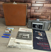 Polaroid Electric Eye Land Folding Camera J66 W/Leather Case Manual and Extras