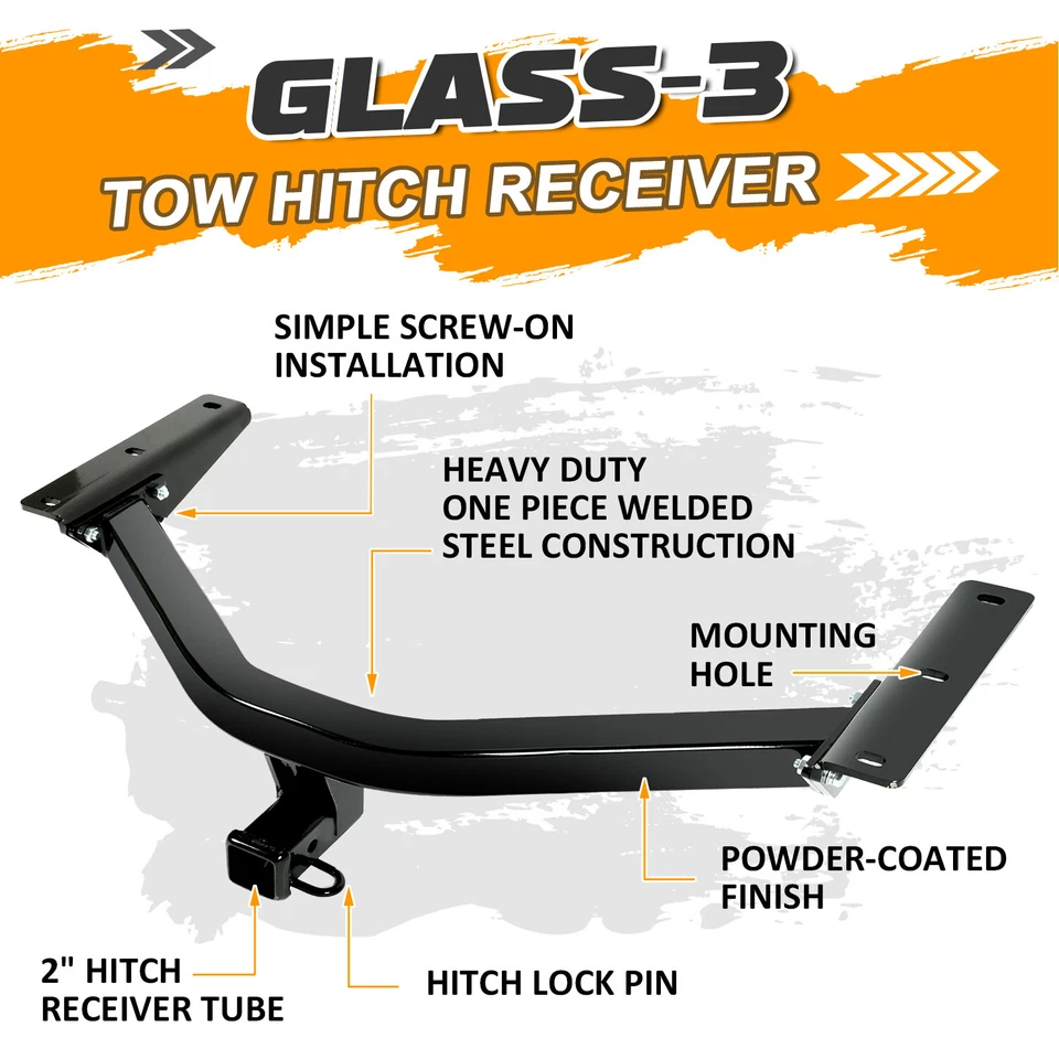 8000 lbs Class 3 Trailer Hitch 2" Receiver For Acura MDX 14-20 Honda Pilot 16-22 - Image 2 of 4