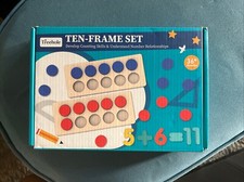 Ten Frame Sets Children Learning Math Montessori Educational Games Homeschool