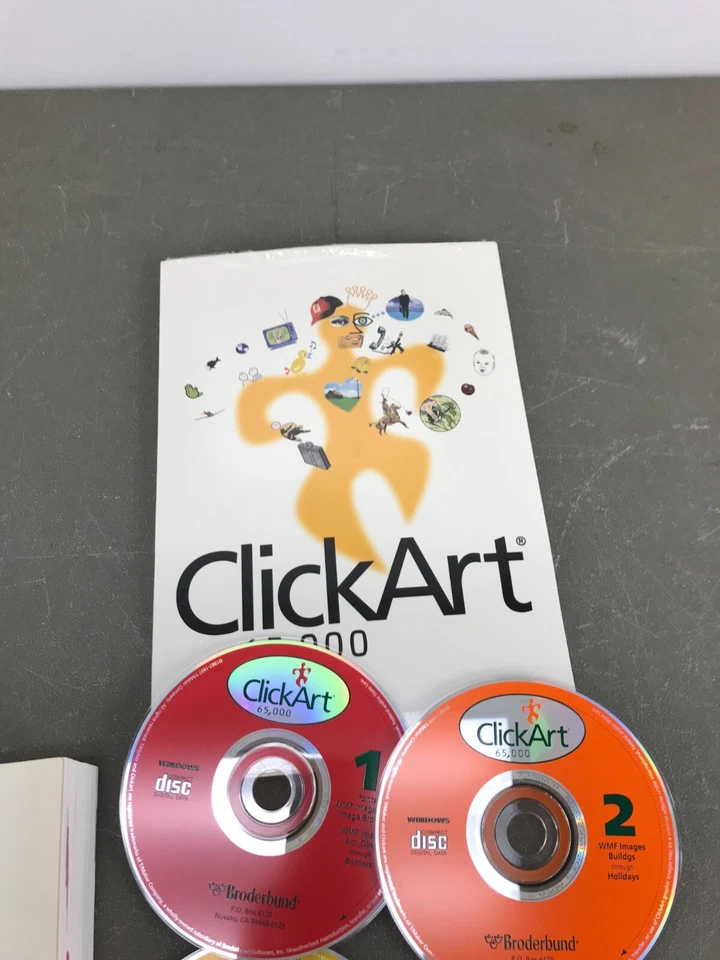 1994-1997 Broderbund 65,000 Classic Image Pak 5 Cd Set with Box & Manual - Image 4 of 4