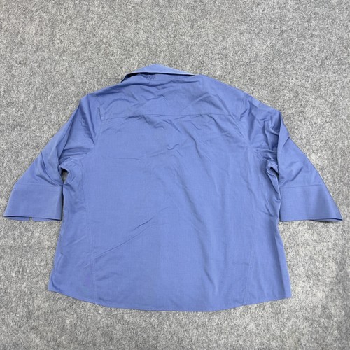Foxcroft Top Damen 22W blau geformt NYC Heritage bügelfrei 3/4 Arm Kragen - Bild 2 von 11