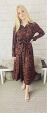 Stunning Animal Print Maxi Dress In Rust One Size BNWT
