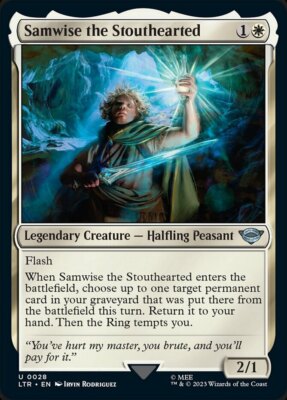 samwise mtg card Samwise the Stouthearted Light Play, English Magic the Gathering MTG The  Lord of