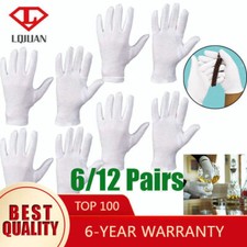 White Gloves Cotton Soft Reusable Thin Type Work Glove Jewelry Inspection A