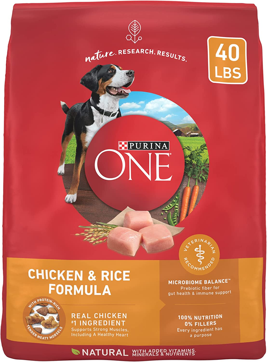 Purina ONE Chicken and Rice Formula Dry Dog Food 40 Bag