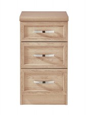 Camberley 3 Drawer Graduated Bedside Chest Light Oak Nightstand With Drawers