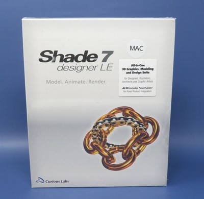 Shade 7 Designer LE MAC 3D Graphics Modeling Design Suite Curious Labs New
