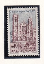 🦬Timbre France N°1453 - Luxe ** - Cathédrale de Bourges -  MNH** - 1965🦬