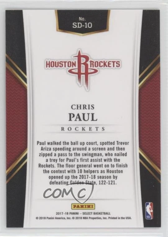 2017-18 Panini Select Slash and Dash Chris Paul #SD-10 - Image 2 of 2