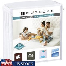 Waterproof Mattress Protector Cotton Terry Noiseless Cover Bed Shield Kids New