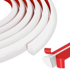 Flexible Quarter Round Molding 120 Inch Peel and Stick Rubber 120Inch White