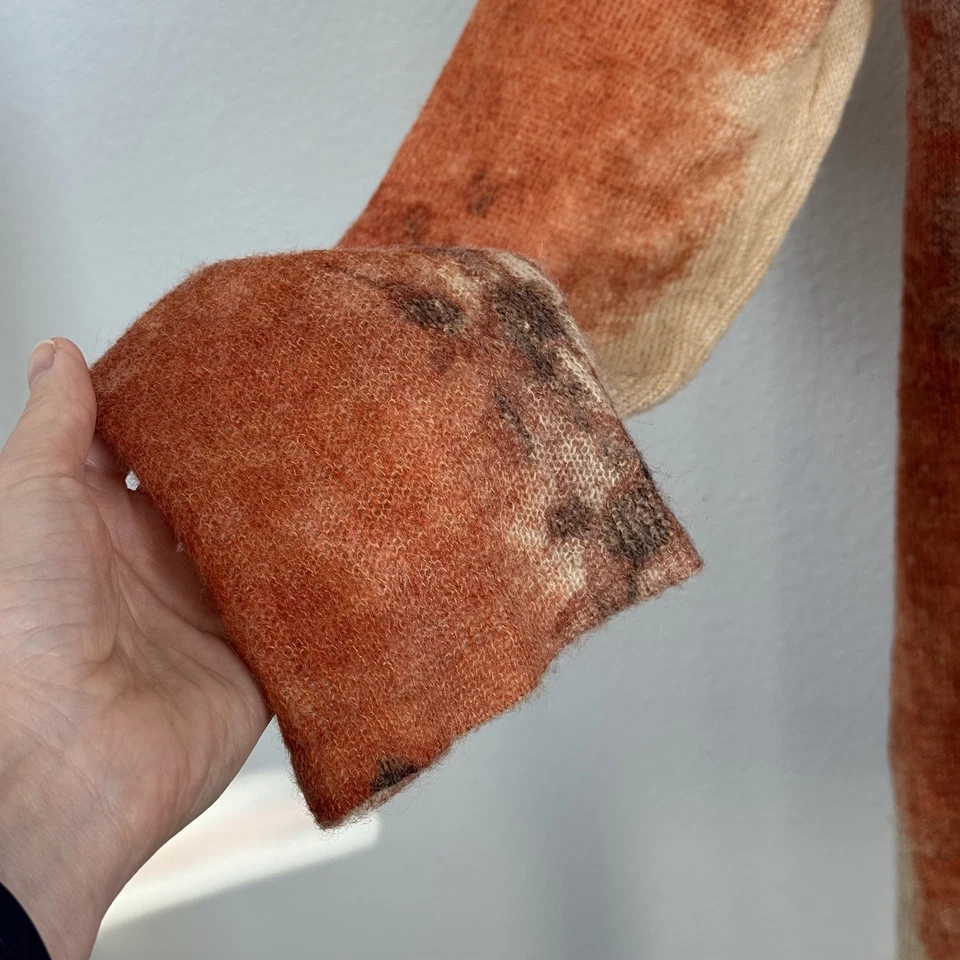 Cárdigan floral pintado con un botón de mezcla de lana/mohair Coldwater Creek talla L Foto 4 de 4