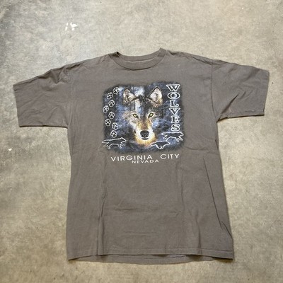 Wolves Shirt XL 90s 00s Y2k Wolf Pack Prairie Mountain Virginia City Nevada Tee