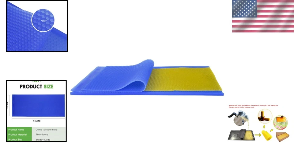 Набор силиконовых форм из 2 предметов пчелиный воск для эффективной основы и свечей Beehive - Изображение 2 из 4