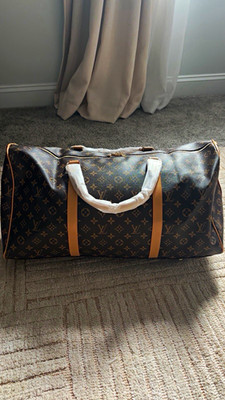 Louis Vuitton Monogram Duffle Bag Brown/Tan Zip Closure Top Handles