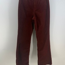 Uniqlo Corduroy Flare Pants Womens 4 Burgundy High Rise Retro Academia 70s Boho