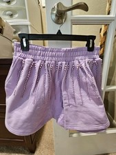 Queen of Sparkles Lavender Pearl Burst Swing Shorts (Ladies M)