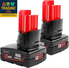 2 Pack 12V 6A Replacement Battery Compatible with Milwaukee Power Tools Not Mad
