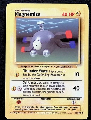 Magnemite Pokemon Base Set Lightning Basic Common