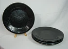 Set of 4 Fiestaware Black Dinner Plates 10 1/2" USA Read Discontinued