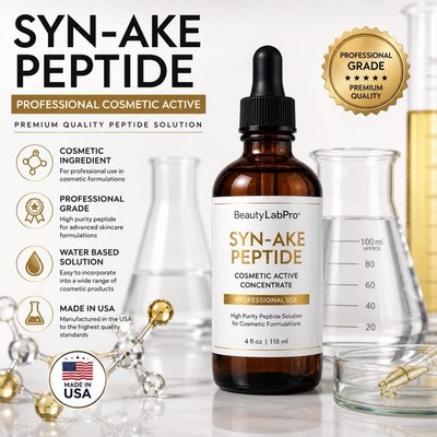 Syn-Ake Peptide Solution 4 oz High Purity Cosmetic Active Ingredient USA