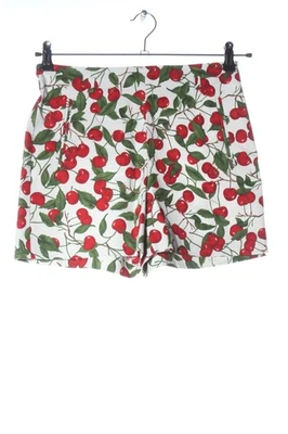 ZARA BASIC Short moulant Dames Pantalon court T EU 36 rouge-vert-blanc - Photo 1/4