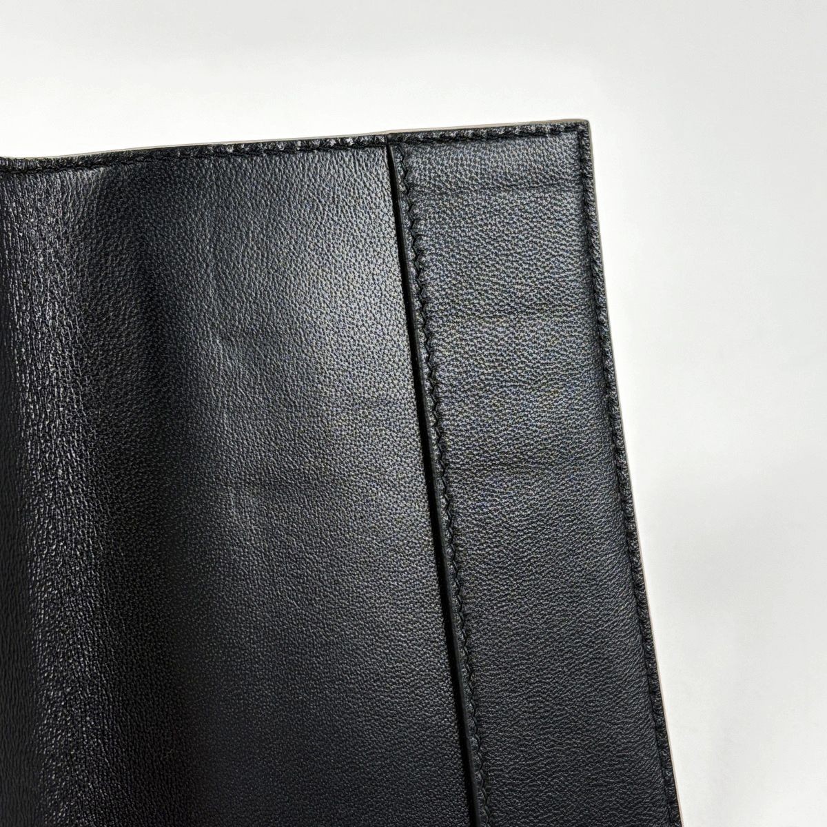 Balenciaga Logo Passport Case Bifold Card Holder Leather Beige thumbnail 4