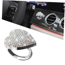 Bling Car Push Start Button Cover, Heart Shape Rhinestone Switch Knob Colorful