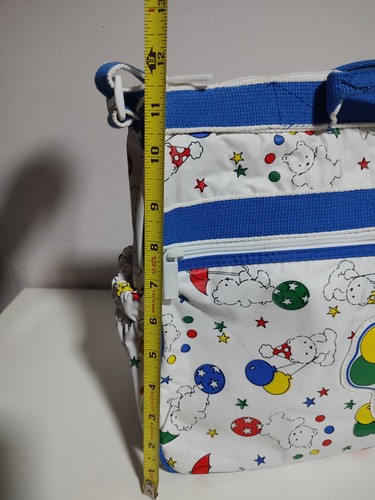Vintage 80s 90s Carter's Diaper Bag - Bears Balloons Balls - Blue White *RARE* - Picture 16 of 23